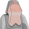 Grin Health Memory Foam Car Neck Rest Pillow | Car Seat Headrest Neck Rest Cushion - Ergonomic Car Neck Pillow for Neck Pain Relief in Office, Driving (Beige)