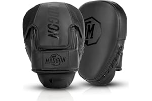 MADGON Pao Boxe avec Rembourrage de Haute Qualité pour Une Absorption Optimale des Chocs – Patte d’Ours Boxe Durable pour Les Arts-Martiaux, Le Kickboxing et la Boxe- 1 Paire - Sac Inclus
