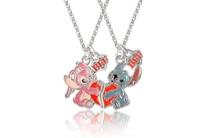 Disney Lilo & Stitch Lot de 2 colliers BFF pour filles – Colliers Best Friends avec breloque BFF & Stitch – Licence officielle