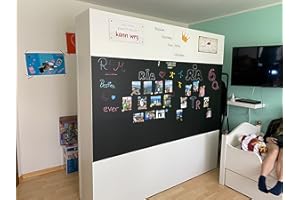 ‎KAROFOILFIX Magnet-Tafel-Folie Farbe: schwarz | 40 Größen | Preis-Leistung Top beschreibbar, abwischbar, magnetisch | Kreide Tafel Magnet Folie (150x100cm)