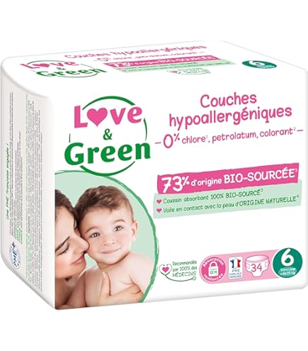 Carryboo - Luiers maat 6 (16-30kg) - Gevoelige huid - Natuurlijk en Ultra Absorberend - 12 uur Lekvrij - Zonder ongewenste ingrediënten - Gemaakt in Frankrijk - 102 luiers - Pak 1 maand