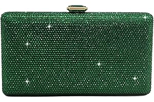 Boutique De FGG Elegante Borsa da Sera con Cristalli per Donna Borse Serali Formale con Strass Stilosa Borsa a Scatola Borsa da Sposa, Piccolo