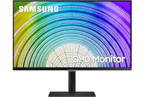 Samsung LS27A600UUUXEN - Monitor profesional de 27" QHD (2560 x 1440, IPS, 5ms, Flicker free, AMD FreeSync, 16:9, Ajustable en altura, inclinación, giro y pivote, HDMI, HDR10 & USB C), Negro