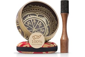 SILENT MIND Authentic Tibetan Singing Bowl Set – Sound Bowl & Meditation Bowl with Cushion, Mallet & Guide – Spiritual Healing Products – Meditation Sound Bath Kit – Portable Sound Therapy Tool
