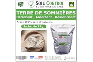 TOUT POUR LES NUISIBLES Terre de Sommières 3 kg - Détachant Naturel et Absorbant - Élimine les Odeurs d'Urine, Litière de Chat, Tapis, Cendriers