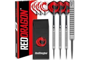 Red Dragon Apollo 23g - 80% Fléchettes en tungstène avec Pointes en Acier, Empennages, Porte Empennages, Portefeuille Checkout Card