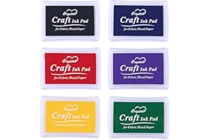WPCSM 6 Pcs Ink Pads for Stamping,Ink Pads for Stamping,Washable Stamp Ink Pad and Color Ink Pad,Seals,Impressions,Suitable for Use in Card Making,Paper Craft,Scrapbook,Canvas,Rubber Art