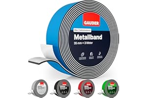 GAUDER Metallband selbstklebend blau I Ideal für Tonies®-Figuren & -Regale I Ferroband I Magnetband für Magnete I Eisenband I Stahlband (3m)