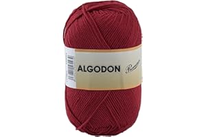 ETREXONLINE Hilo de Algodón Ovillo de Algodón 100% Perfecto para Tejer o para Ganchillo - Color Granate 100gr 220metros
