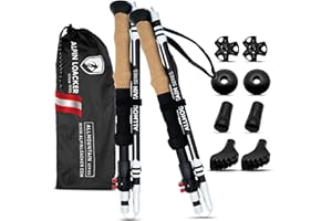‎ALPIN LOACKER ALPIN LOACKER Wanderstöcke faltbar Carbon oder Aluminium mit Korkgriff I Nordic Walking Stöcke Damen & Herren I Leichte Faltbare Trekkingstöcke Teleskop für Bergsport