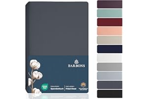 BARBONS Prześcieradło z gumką 140 x 200 cm – 100% bawełna z gumką, certyfikat Oeko-Tex, prześcieradło z gumką, wysokość materaca do 25 cm (kolor ciemnoszary – 140 x 200 cm)