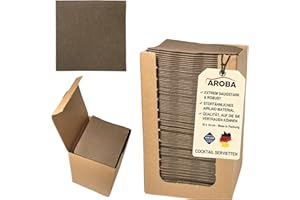 ‎AROBA 500 Aroba Airlaid Cocktail Servietten Stoffähnlich Dessert Serviette 20x20 cm 1/4 Falz Hochwertig|21 Farben|Hochzeit Geburtstag Bar Caffee Disco Hotel Catering Party Braun