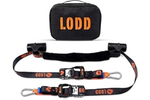 LODD – Sangles Moto, Arrimage au Guidon avec Manchons Composites Renforcés, Cliquet Ultra-Robuste, 38 mm, Résistance 1500 kg, Mousquetons Acier, Motos routières & Sportives, Remorque – Valise Incluse