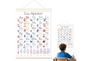 Tiusixsy Abecedario para Niños, Láminas Infantiles, Decoración Aula, Alfabeto de Animales, Poster ABC para Niños Aprendizaje Escritura Alfabeto, para Einschulung Kindergarten Grundschule Vorschule