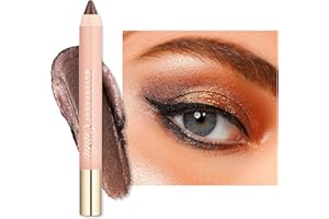 Oulac Sombra de Ojos en Barra Waterproof|Sombra de Ojos Altamente Pigmentada|Larga Duración y Suave|Acabado Brillante|Maquillaje Para Ojos Sin Arrugas|Vegan&Cruelty-Free|Marrón 3.8g (15)