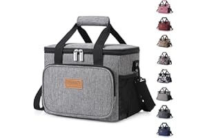 Lifewit Large Lunch Bag 12-Can (8.5L) Insulated Lunch Box Soft Cooler Cooling Tote for Adult Men Women, Grey
