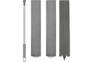Vicloon Utregelbart mellanrum rengöringsdammvippa återanvändbar infällbar dammrengöring med långt handtag, flexibel teleskopisk dammborste och mikrofiber handdammborste