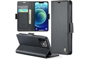 Phernykas Mobile Phone Case for iPhone 13 Mini Flip Case, Leather Wallet with Stand Function and Card Slots Cover iPhone 13 Mini 360 Degree Case Shockproof Flip Case (Black)