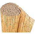 BLADO Reed Fence 1.2m x 3m - Natural Bamboo Privacy Screen, 8-10mm Thick Garden and Balcony Screening for Outdoor Wind and Sun Protection, Natural Roll Privacy Border Fence Panels for Outdoor Space