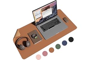 YSAGi Schreibtischunterlage, Mauspad aus Naturkork und Leder, 80x40cm Rutschfeste Schreibunterlage, Cork, Wasserdicht, Beidseitig Verwendbare Schreibtischmatte für Büro und Zuhause (Braun)