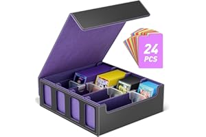 Hot Bee Pudełko na karty kolekcjonerskie Yugioh, 4-poziomowe pudełko do przechowywania 2400 kart, Deck Box do Pokemon, MTG, TCG, Magic The Gathering Commander Deck z 4 regulowanymi przegródkami na