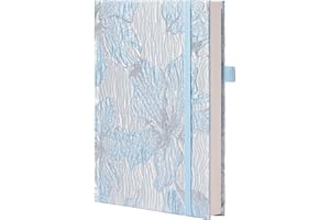 MGGAO Journaux d'écriture A5, carnets de notes gaufrés en filigrane d'or pour femmes, 100gsm Cahier d'écriture ligné, cadeaux pour femmes et hommes