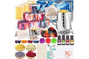 NEMMXUB Kit per Fabbricazione Candele,Kit per Candele Fai da Te,Kit per Fusione Cera per Principianti DIY Set Regalo con Cera di Soia,8 Candele Barattoli,8 Coloranti,3 Stampo in Silicone,30 Stoppini