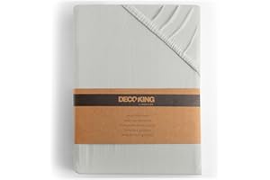 ‎DECOKING DecoKing Prześcieradło z gumką 140x200-160x200 cm 100% Bawełna Czesana Jersey miękki w dotyku 140x200cm - 160x200cm Srebrne Amber