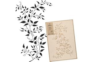 NL NAKLEO ART & WALL DECOR Pochoir Réutilisable en plastique // USINE DE CLEMATIS // Modèle de peinture // Décoration murale (65x95cm)