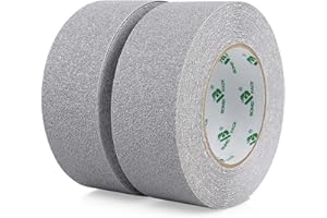 BOMEI PACK Nastro antiscivolo, nastro antiscivolo, nastro di sicurezza resistente per uso interno ed esterno, strisce antiscivolo, 2 confezioni da 50mm 10m, Grigio, antiscivolo scale