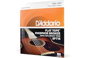 D'Addario Gitarrensaiten Westerngitarre | Gitarrensaiten Akustikgitarre | Acoustic Guitar Strings | EFT15 Phosphor Bronze Saitensatz 0,025 cm - 0,12 cm (.010 - .047 Zoll)