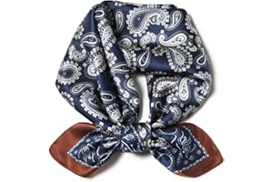 SHIROUYU 100% Real Mulberry Silk Scarf -21'' x 21''- Lightweight Neckerchief –Women Men Small Square Digital Printed Scarves