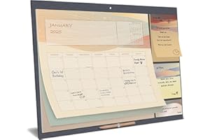 SMART PANDA Monthly Family Calendar 2025 – Aesthetic Magnetic Calendar with Sticky Notes- Organiser for Wall or Fridge - October 2024 to Dec 2025, 30x40cm