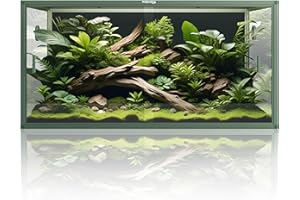 Phailozoo 120 Gallon Reptile Enclosure, Stackable 4x2x2 Vivarium with Front-Opening Transparent Enclosure for Bearded Dragon, Ball Python, Snake