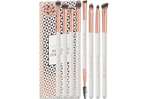 Pinceaux de Maquillage pour vos Yeux - 8 pcs Pinceau Estompeur Professionnel Multi-Usage Pro - Application de Ombre, Fard à Paupières, Eyeliner Cils - Le Parfait Cadeau Femmes, Or Rose, Lily England