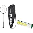 YONEX Graphite Badminton Racquet Astrox Lite 27i (G4, 77 Grams, 30 lbs Tension, Blue) & Yonex Mavis 10 Nylon Shuttlecock, Yellow, Pack of 6 | Made in Japan (Green Cap)