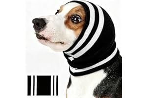 EASY JOY Ohrenschutz Hund & Gehörschutz für Hunde, Weicher Strick-Schutz für Wärme im Winter, Elastische Ohrenabdeckung gegen Schmutz, Für ruhigeres Verhalten bei Lärm, Schwarz, S