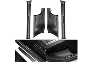 topfit Pare Tesla Model Y Protector de umbral de Puerta de Fibra de Carbono Protector de Borde para Puerta de Coche, Protector de umbral de Puerta,Juego de 4