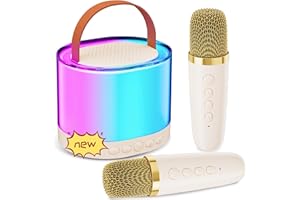WOWSTAR Kids Karaoke Machine, [2024 Upgrade 4 in 1] Karaoke Machine Toys for Girls Boys Child, Night Light Bluetooth Speaker with 2 Wireless Microphones for Kid, Present Gift for 3 4 5 6 7 8 9 10 11 12+ Year