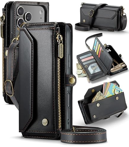 Asuwish Phone Case For IPhone 16 6.1 Inch Zipper Wallet Detachable Cell - View #7