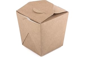 Diforma (Lot de 35 pcs) Boîtes à Nouilles en Carton Kraft 560 ml Récipient Alimentaire À Emporter Fast Food Jetable Boîte Chinoise Anti-Fuite Biodégradable Écologique Recyclable (35, 560 ml)