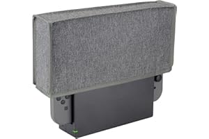 PlayVital Cover Antipolvere per Nintendo Switch/OLED,Copertura Nylon Coperchio Protettivo Impermeabile Antigraffio per Nintendo Switch Charging Dock-Grigio