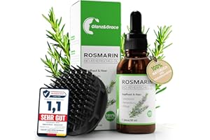 Glanz & Grace - Rosmarinöl für Haare: 100% natürliches Haaröl. Rosmarinöl stärkt und pflegt, unterstützt Haarwachstum und reduziert Haarausfall. Rosemary Oil for Hair