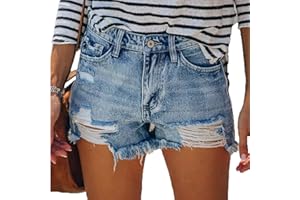 Bichingda Women's Denim Shorts Casual Frayed Hem Ripped Summer Denim Jean Shorts Hot Short Pants with Pockets