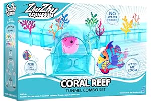 John Adams Zhu Zhu Pets Aquarium Coral Reef Tunnel Playset | Electronic Pets | Ages 4+, Blue