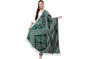 Trendmalls Women's Bandhani Pattern Chinon Silk Dupatta Scraf