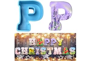 YANMUCY Stampi in silicone 3D alfabeto grande a forma di lettera epossidica per resina tampi fai da te in resina per lettere di cioccolato per compleanno matrimonio festa di Natale decorazioni artigianali