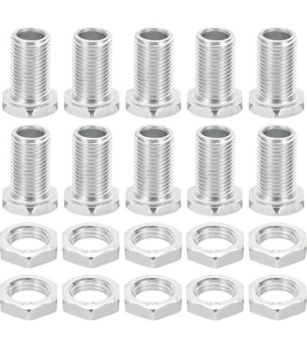 PATIKIL M8x35mm Hexagonal Tapón Tornillo, 3 Juego Cilíndrico Hueco Perno Tuerca Kit Lámpara Roscado Tornillos Pasante Agujero Sujetadores, 304 Inoxidable Acero