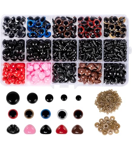 Applicateur Yeux Et Nez Pour Amigurumis – Pince Plastique Rouge, Tailles 6-18 Mm, Fixation Facile Et Précise