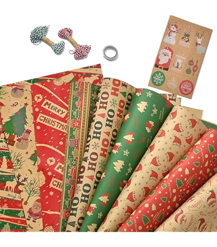 CleverDelights Lot De 4 Rouleaux De Papier Cadeau Rouge Métallisé – 76,2 X 762 Cm – 2,3 M² Au Total – Papier Cadeau